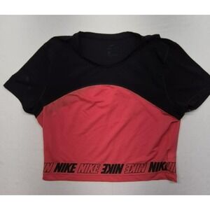 Nike Dri-fit women's hot pink/black cropped workout athletic workout top sz M